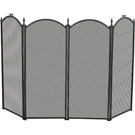 Four Panel Black Folding Screen