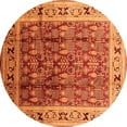 thumbnail image 1 of Ahgly Company Indoor Round Oriental Orange Industrial Area Rugs, 4' Round, 1 of 4