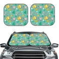 thumbnail image 2 of Haiem Happy Summer Car Windshield Sun Shade (2 Pieces) Foldable Windshield Sun Shade Car Accessories for Truck SUV Pickup-Medium, 2 of 7