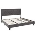 thumbnail image 4 of Weston Home Brielle Black Finish Frame with Velvet Upholstered Platform Bed, King, Grey, 4 of 12