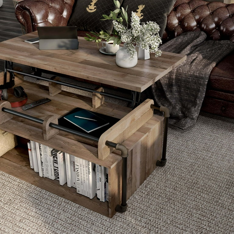 Barnwood lift top coffee table deals