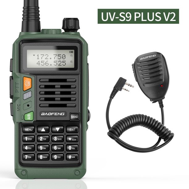 BAOFENG UV-S9 Plus V2 Potente portátil UHF VHF de doble banda 16KM de largo alcance impermeable Walkie Talkie Ham UV-5R Radio bidireccional Tan Jianjun unisex