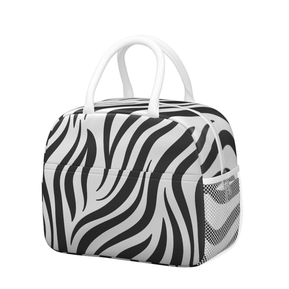 Insulated Lunch Bag for Women, Floral Print Oxford Fabric Lunch Box, Leakproof Thermal Cooler Tote for Work, School & Picnic, Leopard Animal Print