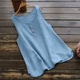 thumbnail image 2 of Lixiuxyad Débardeurs d'Été pour Femmes Col Rond Sans Manches T-Shirt Boutonné T-Shirt, 2 of 4