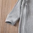 thumbnail image 3 of One opening Newborn Baby Boy Girl Long Sleeve Jumpsuit Ribbed Buttons Coverall Zipper Romper Fall Winter Clothes for 0-24M, 3 of 4