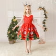 thumbnail image 5 of FYDUU Toddler Girl Winter Dress Little Girls Christmas Pageant Dress Cartoon Xmas Print Sleeveless Princess Dresses Kids Birthday Party Gown 5-6 Years, 5 of 9