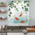 thumbnail image 5 of Japanese Carp Fish Sheer Curtains 108" Extra Long, Oriental Art Rustic Leaves Vines Koi Fish Light Filering Curtains, Privacy Drapes Simi Floor to Veiling Curtain for Living Room Window Treatment, 5 of 9