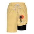 thumbnail image 4 of Ceisia Men's Quick Dry 2-in-1 Board Shorts with Palm Tree Print & Elastic Drawstring Waist Gifts, 4 of 6