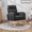 Dark Grey, variant on Rocking Chair Nursery with 26'' High Backrest, Teddy Upholstered Glider Rocker with Side Pocket, Accent Armchair with Solid Wood Legs for Living Room, White