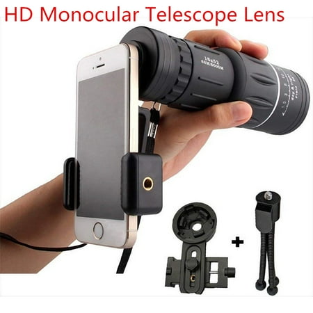 16x52 High Power HD Monocular Telescope Lens Dual Focus Prism Scope with Night Vision –Includes Universal Smartphone Mount and Tripod Waterproof Fog Proof Compact 16X Zoom for All (Best Night Vision Scope)