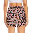 thumbnail image 4 of Uemuo Leopard Pattern Women's Athletic Shorts High Waisted Running Shorts with Liner Pockets Gym Elastic Workout Shorts-, 4 of 9