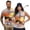 Hibiscus Floral Orange, variant on HUIACONG Gold Glitter Couples Matching Shirts Sleeveless Golf Tops for Women Golf Shirt for Men Short Sleeve Active Tops Lightweight Moisture Wicking Breathable Outdoor Wear Man S