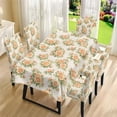 thumbnail image 3 of TSOVTHRID Rose Flower Print Chair Covers Set of 4 and Table Cloth, Stretch Chair Slipcovers Table Cloth Decor, Washable Removable Chair Protector Chair Covers for Dining Room, 3 of 7