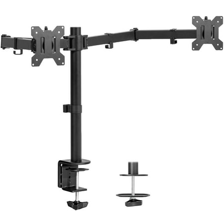 VIVO Black Dual Monitor Adjustable Desk Mount, Fits Ultrawide Screens up to 38"