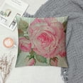 thumbnail image 2 of Fenyluxe Rose Floral Decorative Pillow Case Modern Rustic Home Decor 1PC 12x12in, 2 of 5