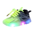 thumbnail image 1 of DXOUPM Toddler Light Up Shoes Girls Color Block Fashionable Mesh Sneakers for Tennis Running, 1 of 2