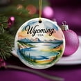 thumbnail image 2 of Wyoming, Yellowstone Lake Travel Ornament – Custom Ceramic Ornament for Christmas Tree Decoration, Souvenir Gift for Travelers, Couples, Friends, Valentine Gifts 218OR247, 2 of 5