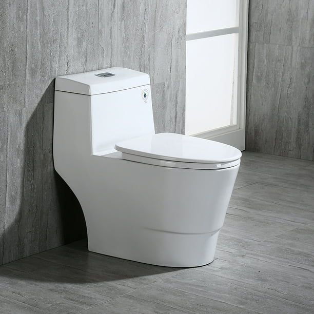 Dual Flush Elongated One Piece Toilet, One Piece Round Toilet Dual Flush