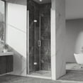 thumbnail image 2 of Pivot Shower Doors, 32" W x 72" H Frameless Bi-fold Swing Shower Door,1/4" (6mm) Clear Tempered Glass, Chrome, Reversible Installation, 2 of 8
