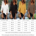 thumbnail image 2 of Uhndy Womens Summer Patchwork Blouse 3/4 Sleeve V Neck Casual Loose Shirt Tops-LQ, 2 of 2