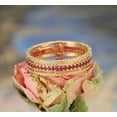 thumbnail image 3 of 2Ct Round Cut Lab Created Red Ruby Women's Full Eternity Wedding Band Ring 14K Yellow Gold Plated, 3 of 4