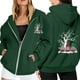 thumbnail image 1 of WILLBEST Sudadera Deportiva para Mujer Ladies' Christmas Printed Zipper Long Sleeved Pocket Adjuststring Casual Hooded Sweatshirt 1745 XX-Grande, 1 of 8