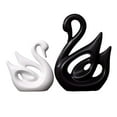thumbnail image 4 of Ceramic Swans Couples in Black and White Swan Statues for Coffee Table Decor, 4 of 9
