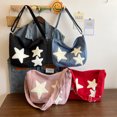 thumbnail image 4 of Bolso bandolera de lona de gran capacidad, moderno bolso de hombro con estrella pentagonal, moderno bolso de tela, 4 of 5