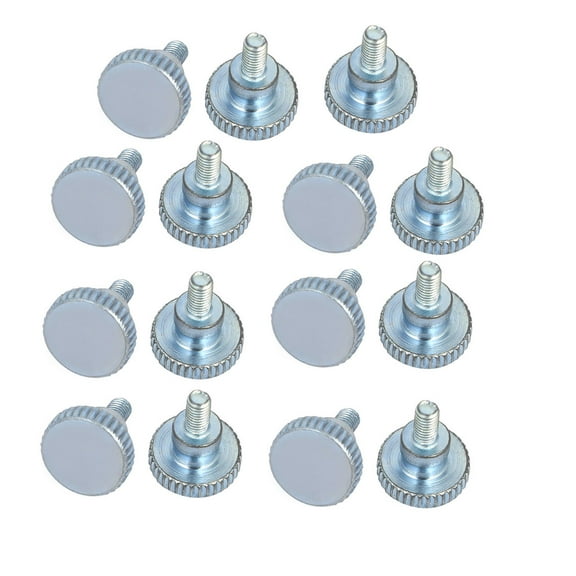 M3x6mm Flat Knurled Head Fully Threaded Thumb Screws Bolts Fastener 15pcs