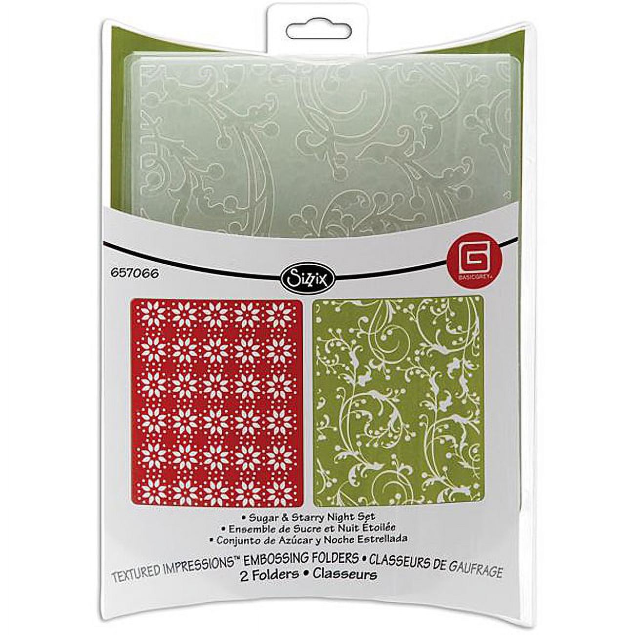 Sizzix Textured Impressions Embossing Folders 2PK - Sugar & Starry Night Set