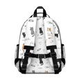 thumbnail image 3 of Cat and Fishbone Meow White Pattern Cute School Backpack Bag for School with Padded Back and Adjustable Shoulder Straps 15.25"x11.5"x5.25", 3 of 5