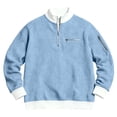 thumbnail image 5 of Quarter Zip Pullover Men 2026 Fall Winter Long Sleeve Casual Stand Collar Waffle Knit Sweaters Mens Pullover Top, 5 of 5