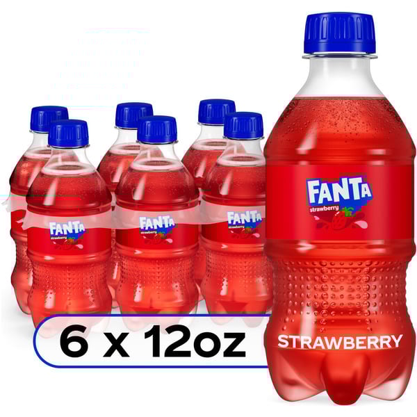 Fanta Strawberry Soda Bottles 12 fl oz 6 x 12 fl oz (pack of 2)
