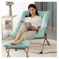 thumbnail image 2 of Comfy Saucer Chair for Adults, Soft Faux Fur Folding Lounge Chair for Bedroom Living Room Dorm Rooms Flexible Reading Chair for Teens Kids, X-Large Foldable Chair (Ottoman-Mint), 2 of 7