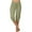 Green, variant on SwiftWear Women's Plus Size High-Waisted Capri Pants - Casual Capris with Drawstring Waist & Decorative Buttons, Tummy Control Fitness Pants 3XL-5XL