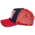 thumbnail image 3 of Budweiser 864810 Polyester Budweiser Label Snapback Trucker Hat, Blue & Red, 3 of 5