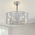 thumbnail image 3 of 20" Caged Ceiling Fan with Lights,3 Blades with Remote, Noiseless Reversible for Bedroom/Living Room/Study/Patio,Chrome, 3 of 8