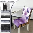 thumbnail image 6 of TSOVTHRID Butterfly Floral Purple Marble Print Quilted Dining Chair Slipcovers, Stretchy Removable Chair Covers with Detachable Strap, Universal Fit Non-Slip Seat Cushion Covers, Set of 1, 6 of 7