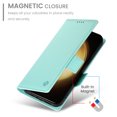 thumbnail image 3 of Compatible with Samsung Galaxy S23 Wallet Case, Classic PU Leather Flip Folio Case with Card Holders Kickstand [Shockproof TPU Inner Shell] Phone Cover for Samsung Galaxy S23, Mint, 3 of 7