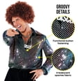 thumbnail image 3 of Morph Morph Disco Costume Men'S 70S Fancy Dress Hippie Outfit, 1970S Disco Costume for Men, Retro Party Attire Halloween Costume for Men Silver X-Large, 3 of 4