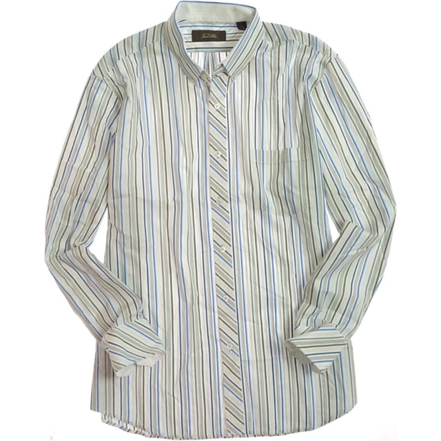 Camisa de Vestir Tasso Elba Cardsburg Stp con Botones para Hombre Verde Extragrande