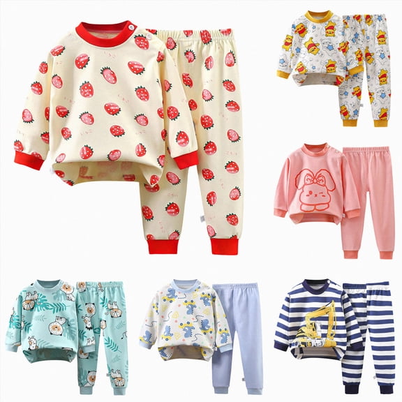 Gubotare Baby Boys Pajamas Set 2-Piece Long Sleeve Snug Fit Soft Cotton Sleepwear for Toddler Kids 12Months-7Years Navy,Size 18-24 Months