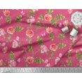 thumbnail image 3 of Soimoi Modal Satin Fabric Leaves,Rose & Peony Floral Print Fabric by The Yard 42 Inch Wide, 3 of 3
