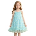 thumbnail image 2 of Angala Everyday And Party Dress For Girls Sleeveless Square Collar Floral Print Girls Party Dresses, 2 of 4