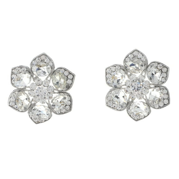 Crystal Flower Post Earrings