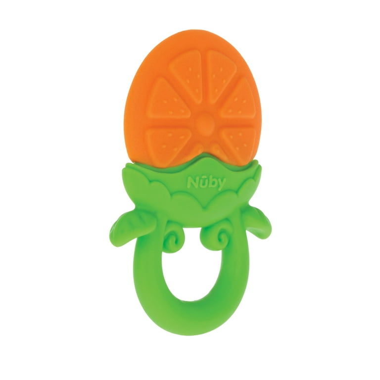 Nuby Fruity Chews Silicone Teether for Babies, Orange