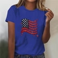 thumbnail image 2 of Levmjia Womens Top Printed T-Shirt Short Sleeve Round Neck Casual Fashion Independence Day Comfortable Pullover Tee Daily Wear, 2 of 5