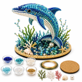 thumbnail image 2 of Ocean Sparkle Animal Craft Kit, 1-Piece Dolphin Pearl Bead Sculpture with Coastal Base, Handmade Tabletop Decor Project and Ocean Lover Gift, 2 of 6