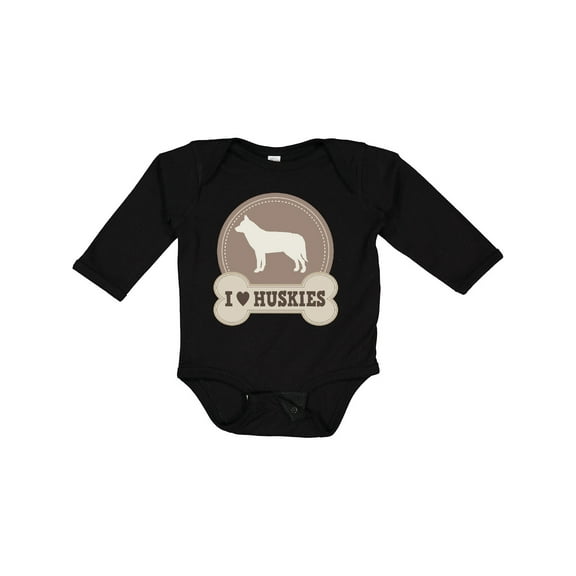 Inktastic Husky Dog I Love Huskies Boys or Girls Long Sleeve Baby Bodysuit