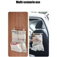 thumbnail image 4 of Bolsa de almacenamiento de pared para colgar | Organizador de tela de lino y algodón | Ahorro de espacio detrás de la puerta | Multi Bolsillo para Dormitorio, Adulto, Hogar, Oficina | Blanco | 13,97, 4 of 5